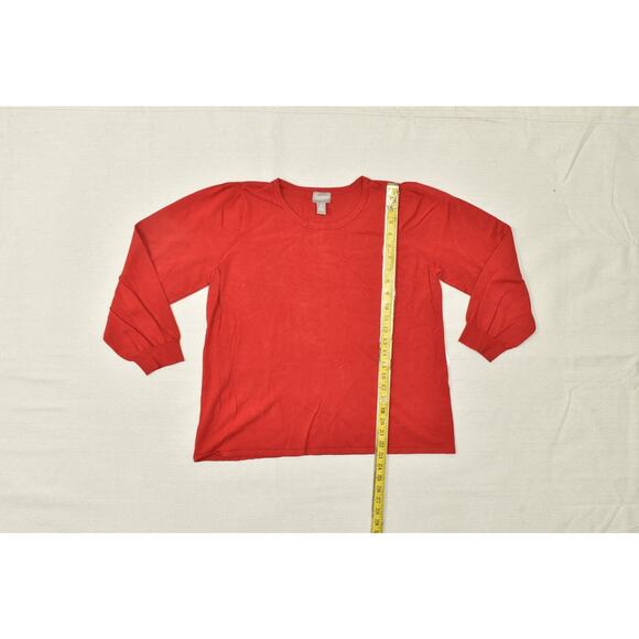 Chico's Red Rayon Nylon Blend Long Sleeve Sweater Size 3 - Picture 3 of 8